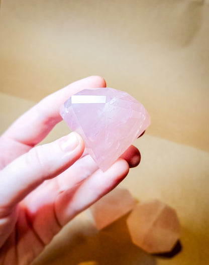 Rose Quartz Diamond Shaped Crystals