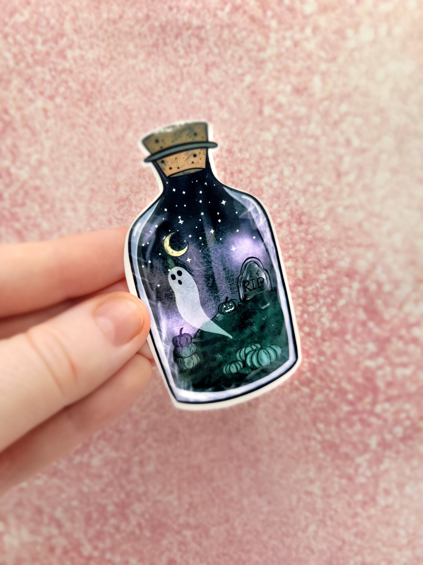 Graveyard In a Bottle Water-Resistant Sticker