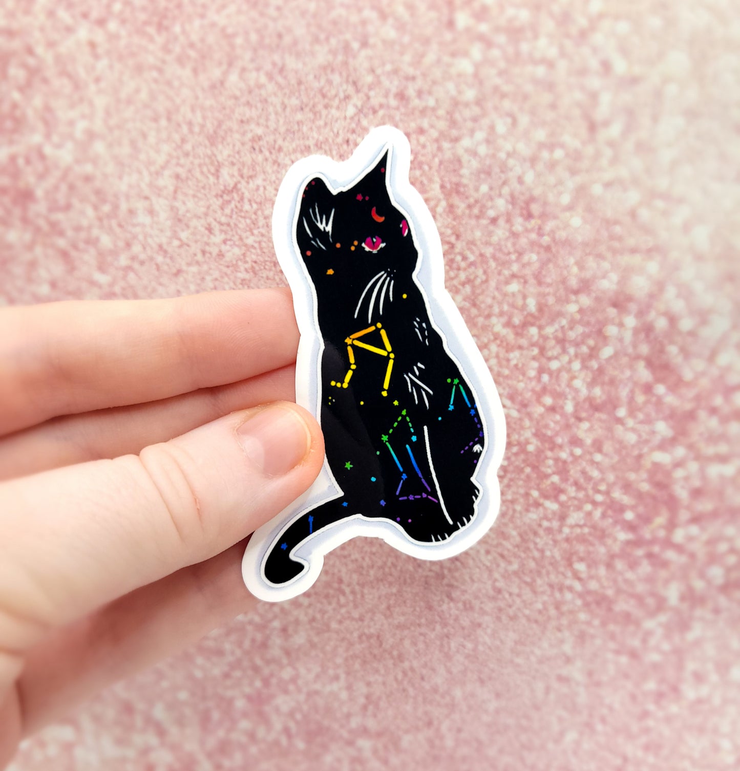 Constellation Cat Water-Resistant Sticker