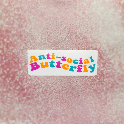 Anti-Social Butterfly Water-Resistant Sticker