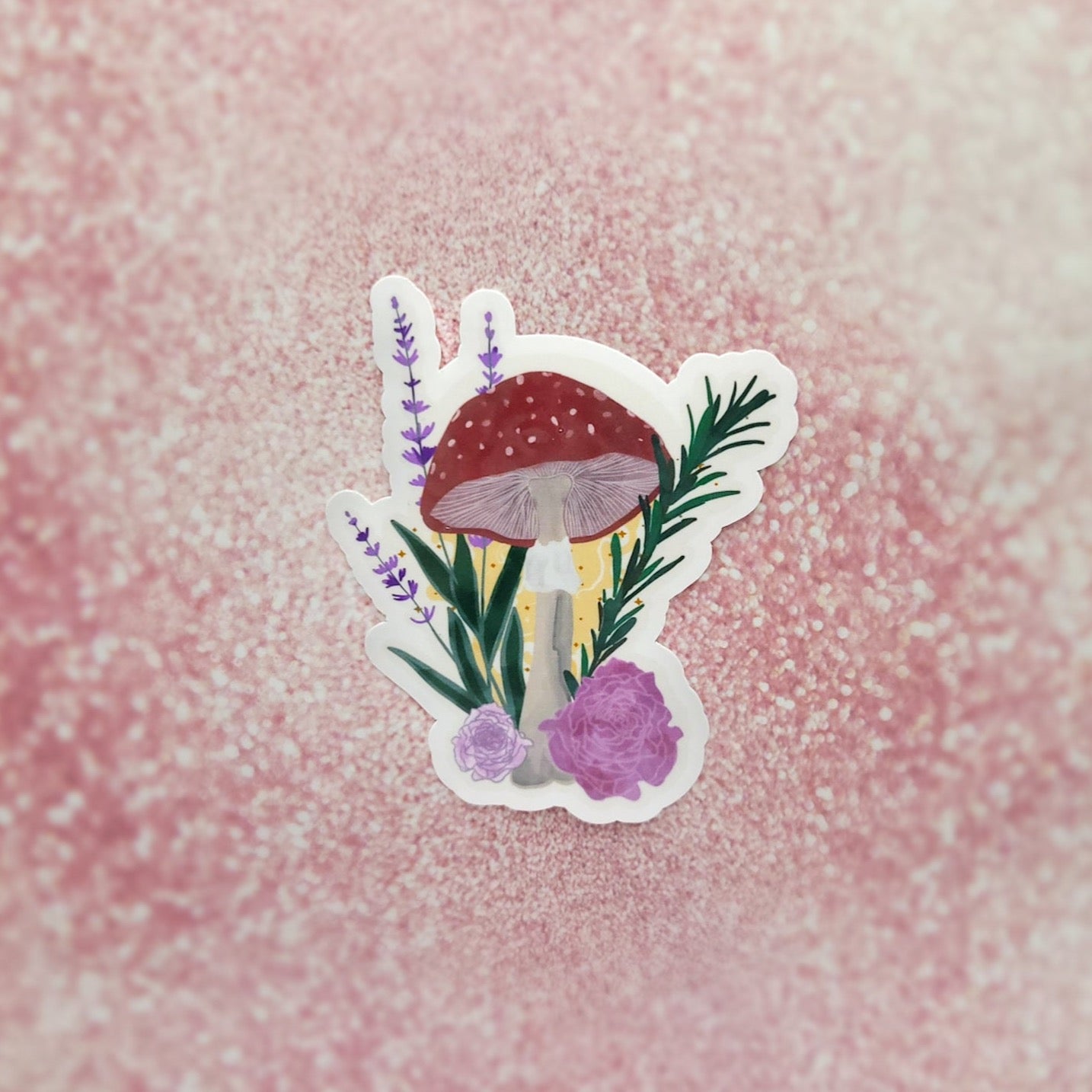 Mushroom Floral Water-Resistant Sticker