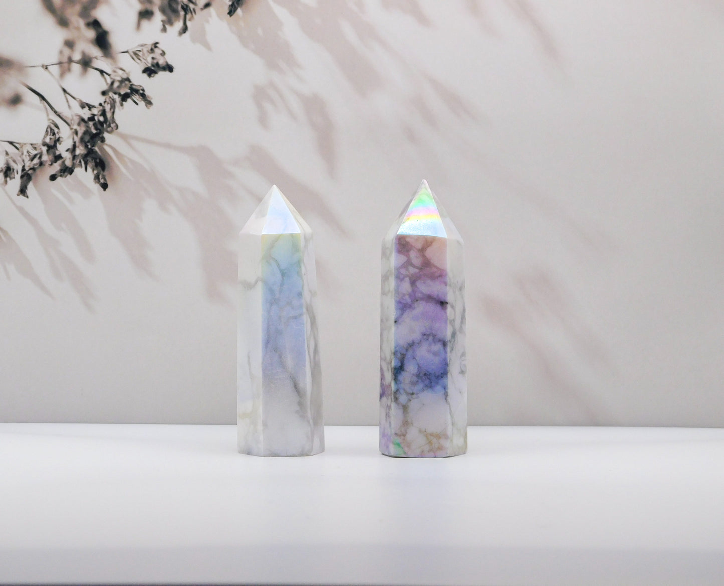 Aura Howlite Crystal Point