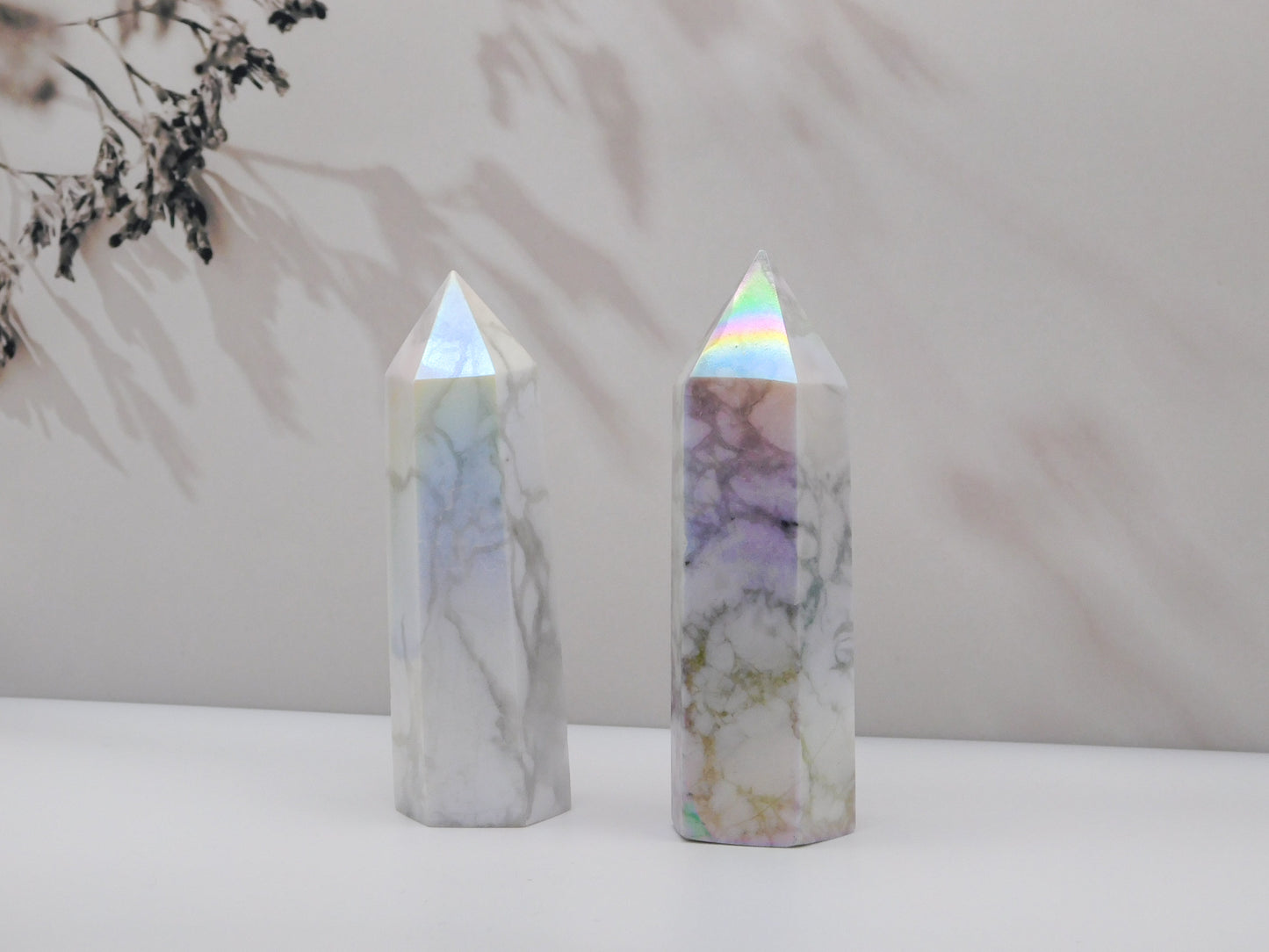 Aura Howlite Crystal Point