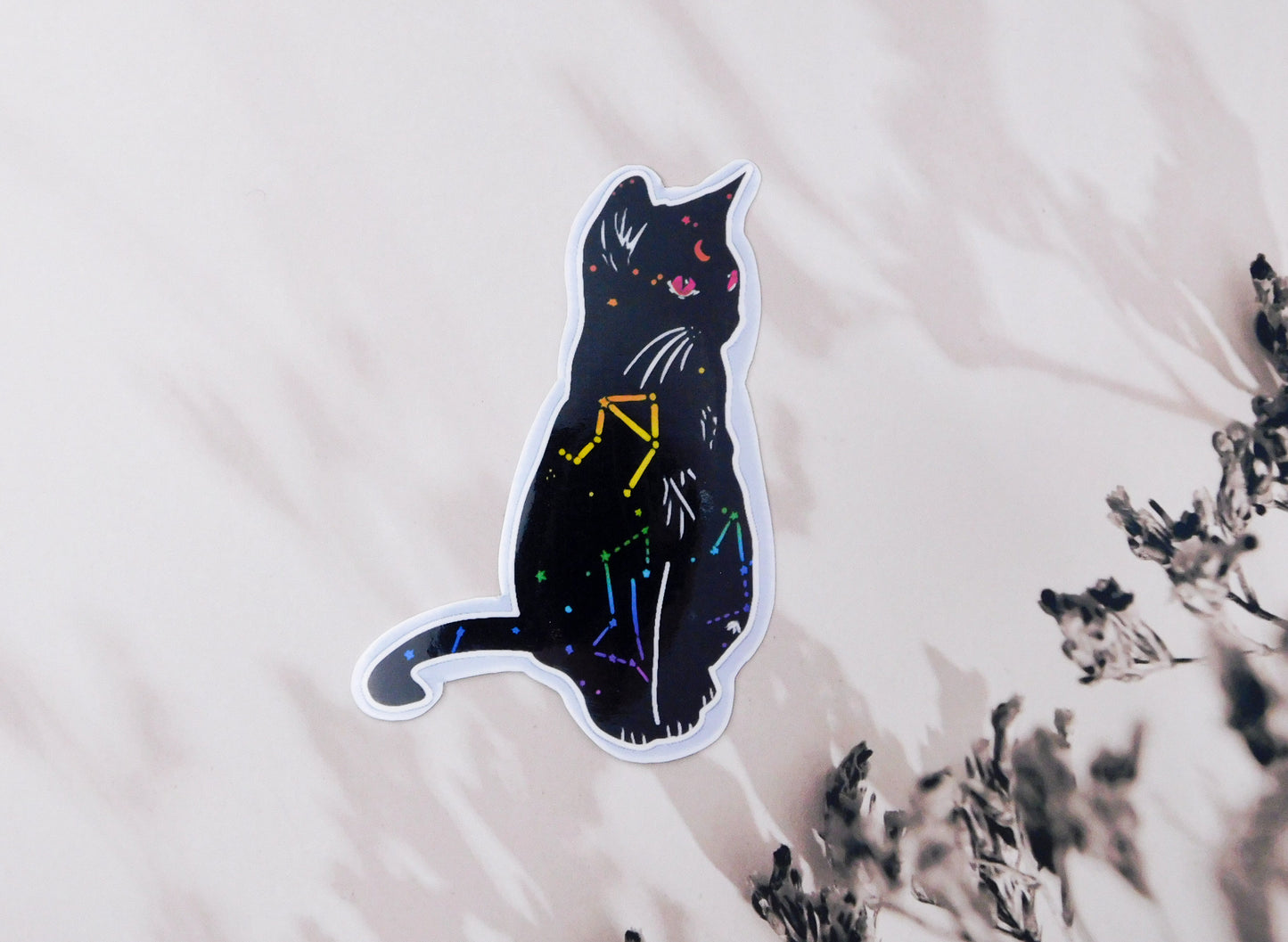 Constellation Cat Water-Resistant Sticker