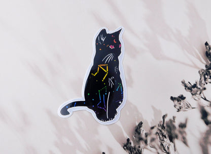 Constellation Cat Water-Resistant Sticker