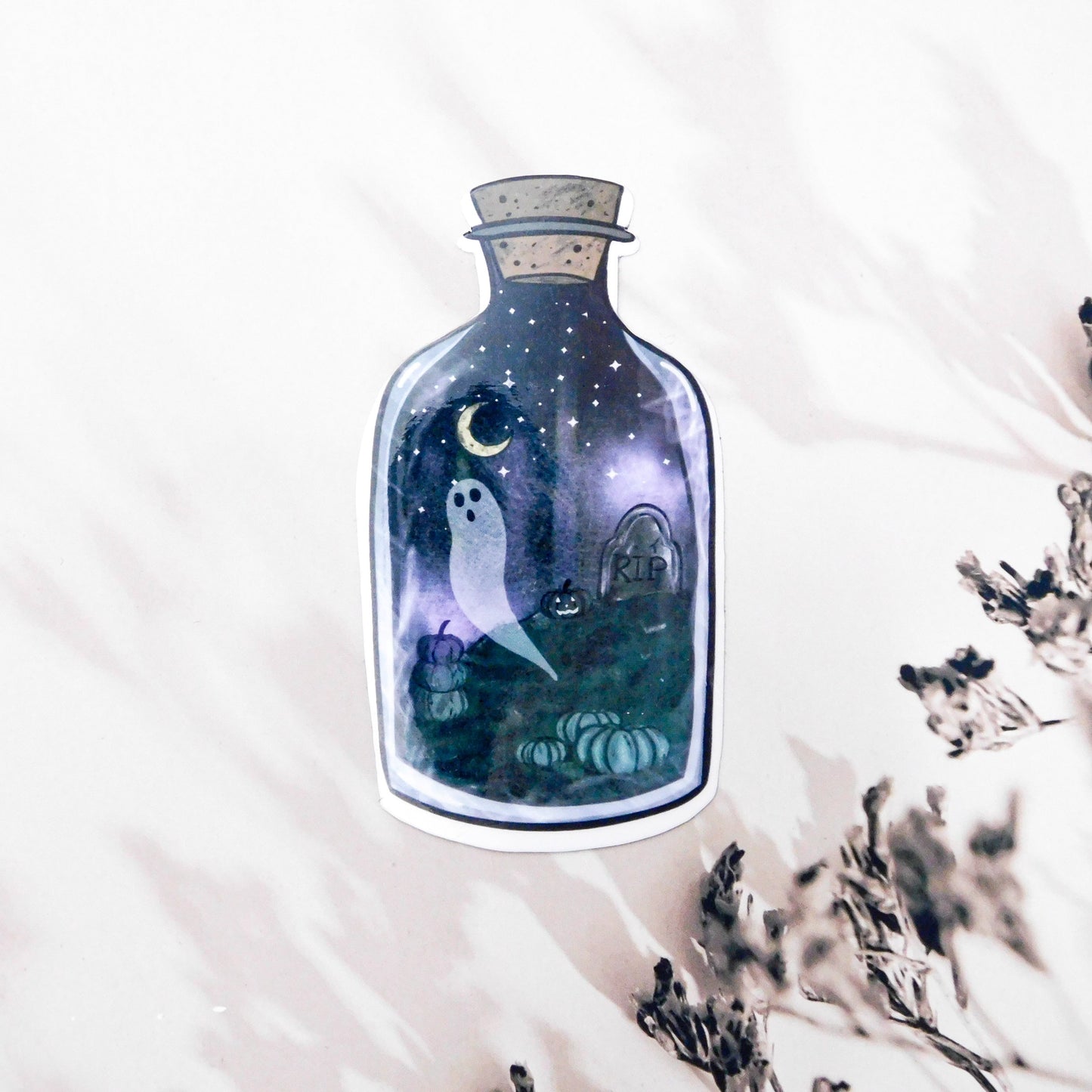 Graveyard In a Bottle Water-Resistant Sticker