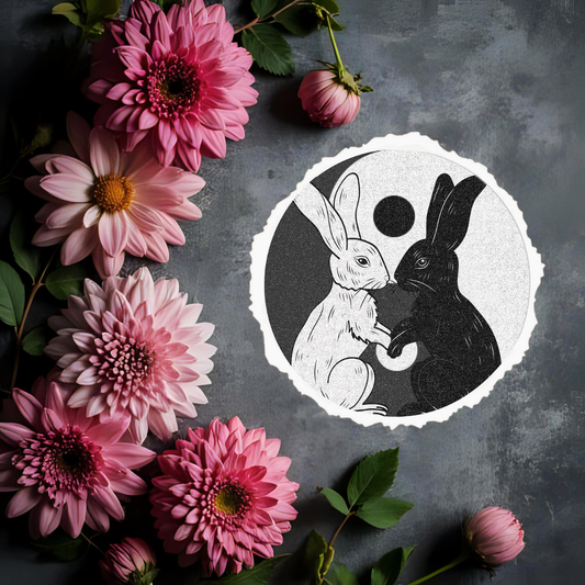 Yin Yang Rabbit Sticker
