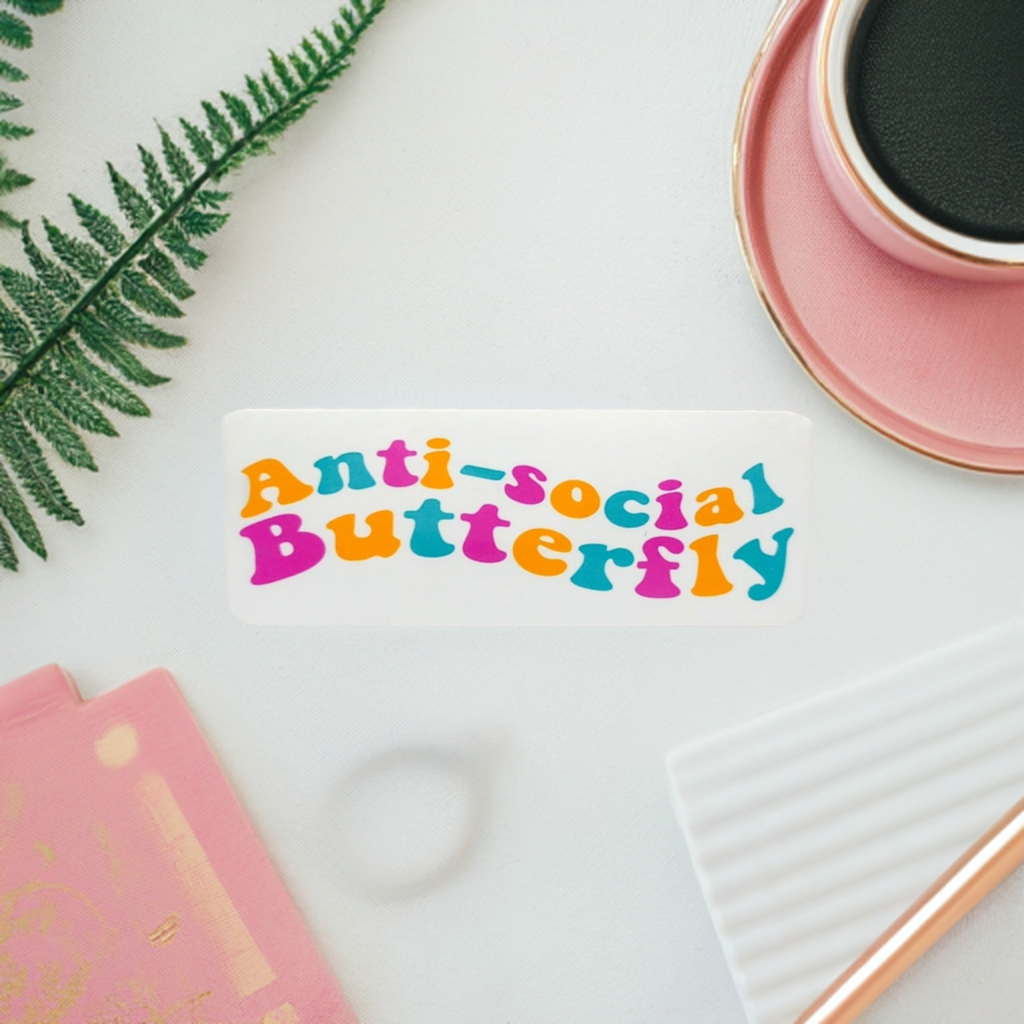 Anti-Social Butterfly Water-Resistant Sticker