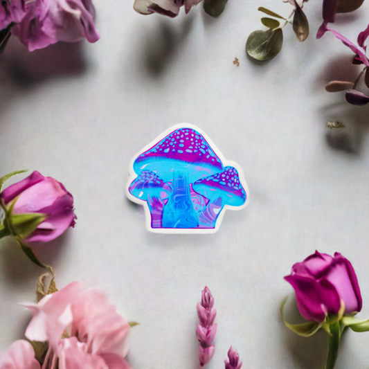 Neon Mushroom Sticker