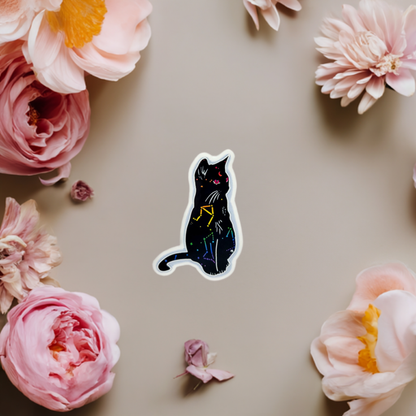 Constellation Cat Water-Resistant Sticker