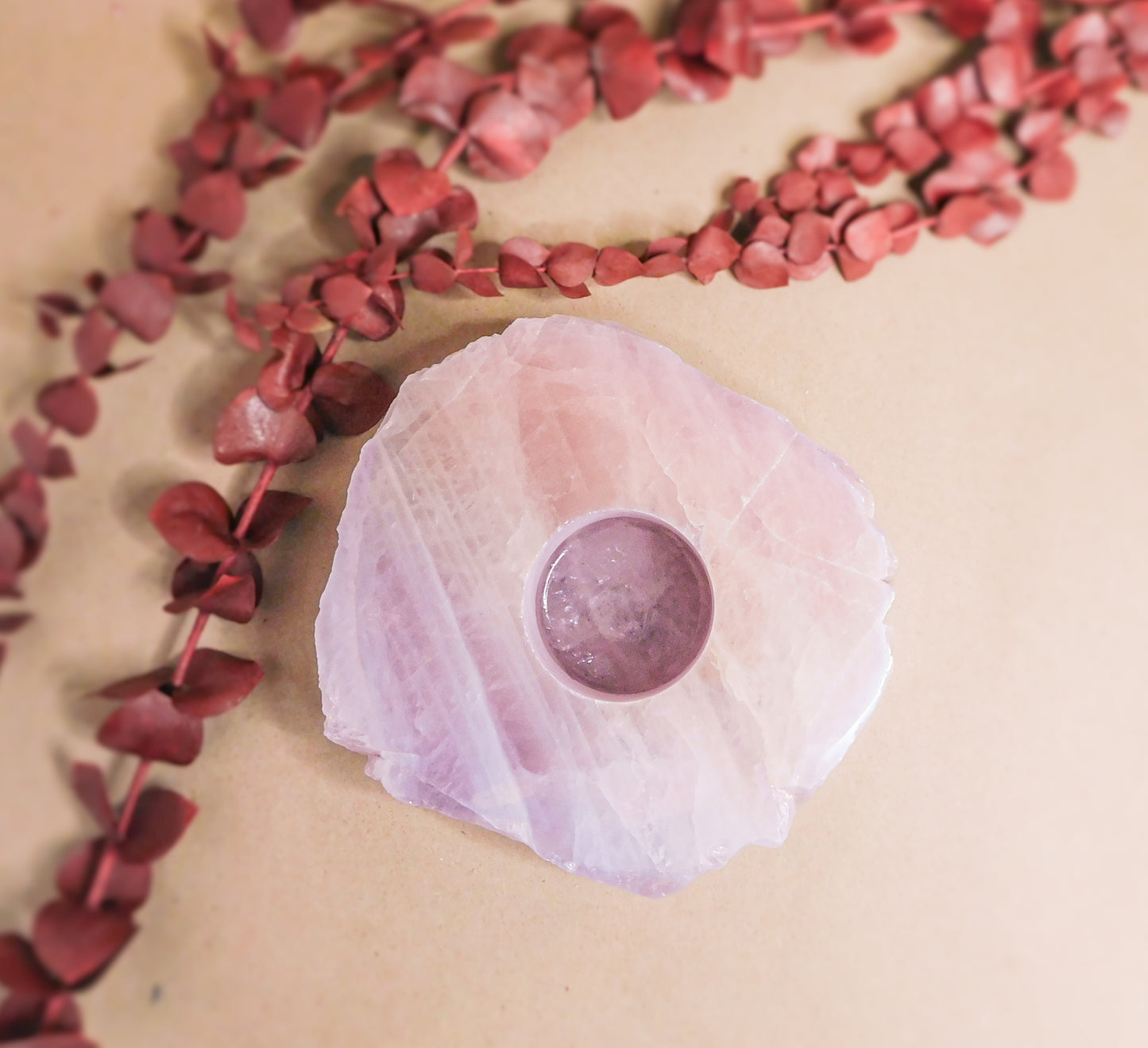 Rose Quartz Candleholder