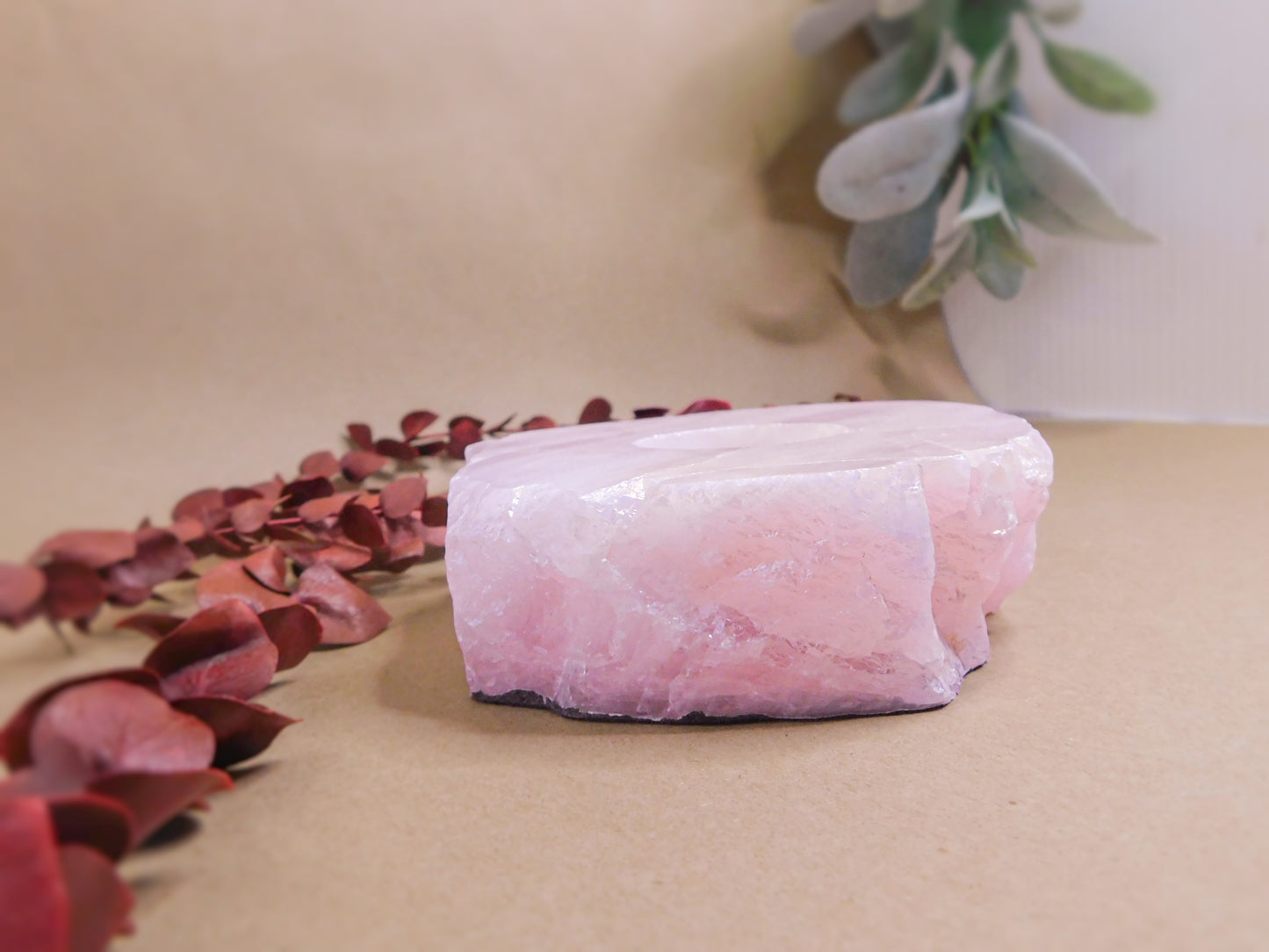 Rose Quartz Candleholder