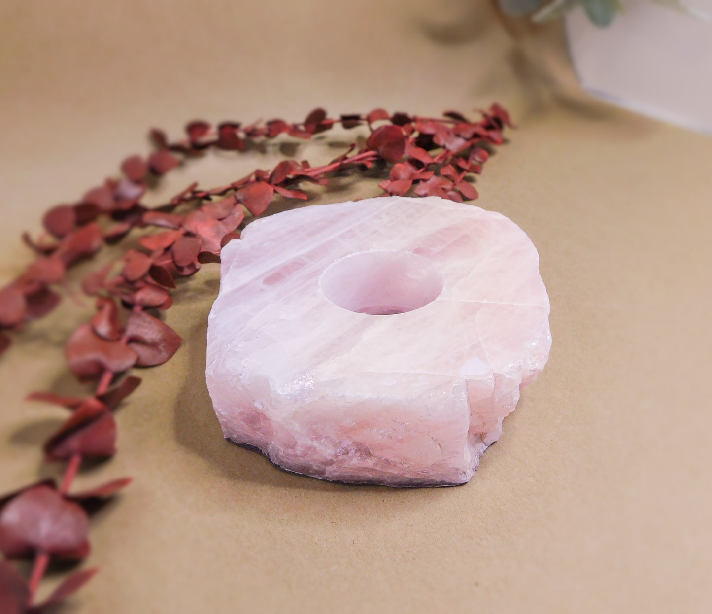 Rose Quartz Candleholder